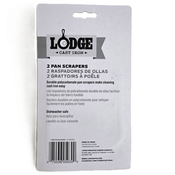 Lodge Cast Iron Skillet Scrapers 2pc Combo Set Kitchen Cleaning Tools Pans - Picture 4 of 6